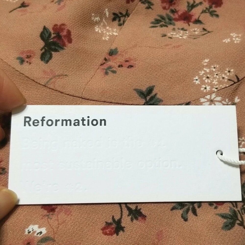 NWT Reformation Nikita Floral Midi Dress in Arianne (Rose Pink) Size‎ 8 - Picture 15 of 16